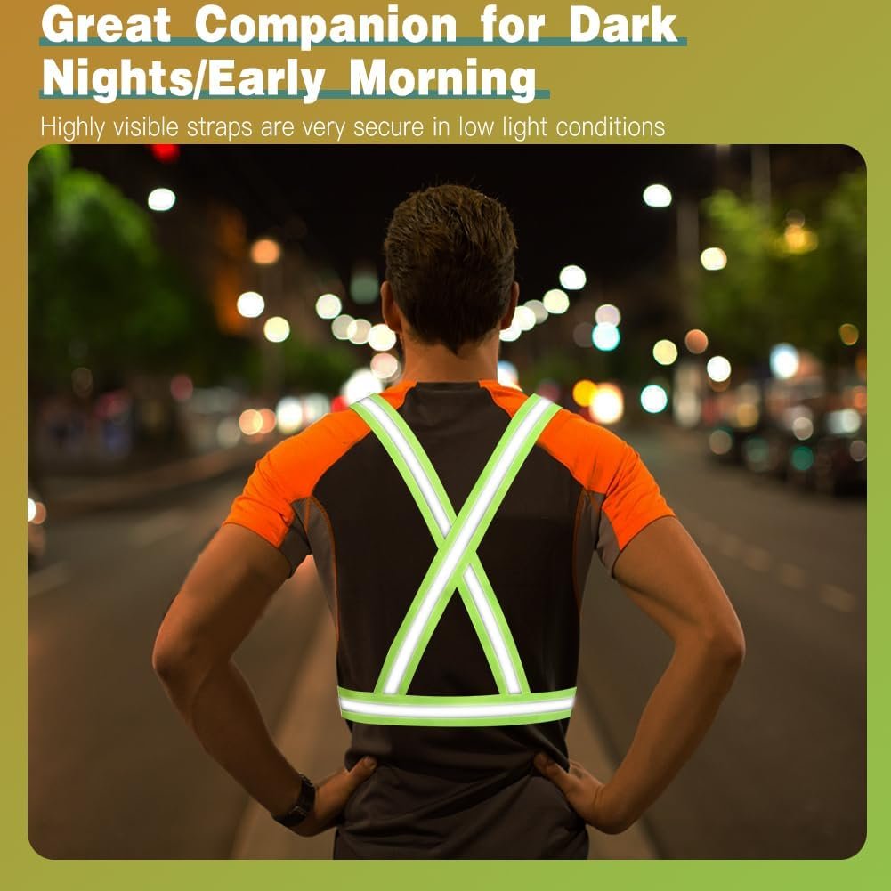 XYUXWLG Reflective Vest, Reflective Running Gears High Visibility Safety Vest Adjustable Reflective Gear with Pocket for Night Walking, Jogging, Cycling - Image 4