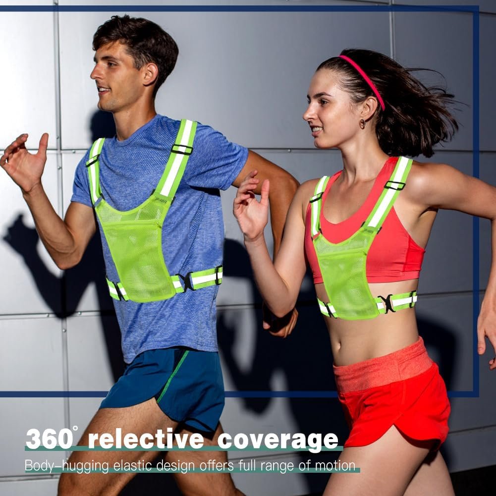 XYUXWLG Reflective Vest, Reflective Running Gears High Visibility Safety Vest Adjustable Reflective Gear with Pocket for Night Walking, Jogging, Cycling - Image 6