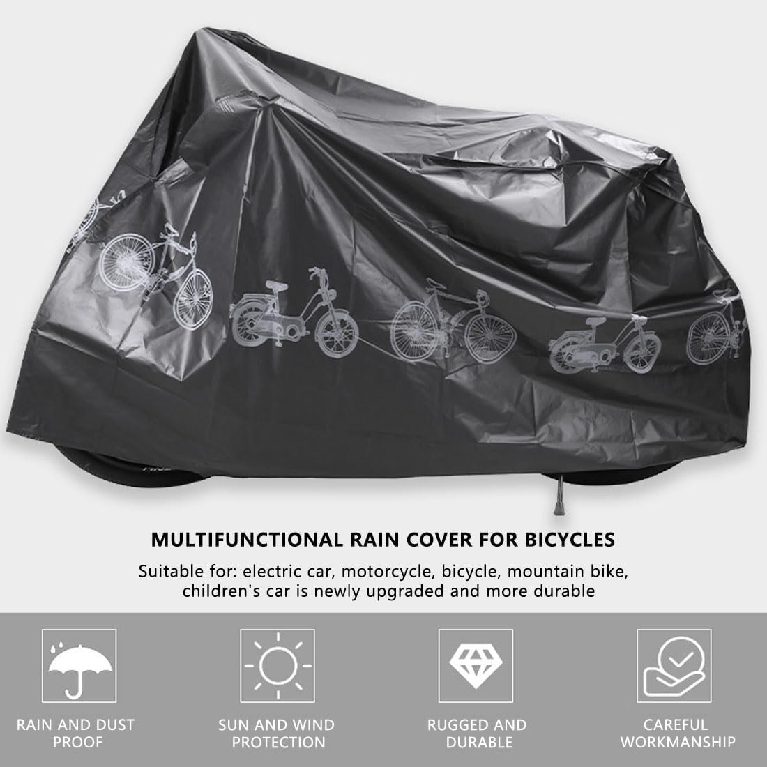 1PCS Bike Cover,Waterproof Outdoor Bicycle Cover,Nylon,Anti Dust Rain UV Protection Cycle Cover Waterproof Outdoor for Mountain Road Bike - Image 5