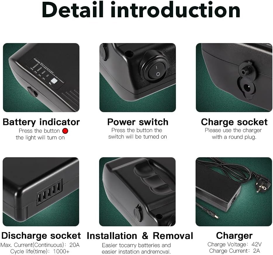 SEASON E-Bike Battery Pedelec 36V 10.4Ah / 14Ah Replacement Lithium-ion Battery for Electric Bicycle u.k. Ansmann Viking Lectro MIFA(without battery case) - Image 3