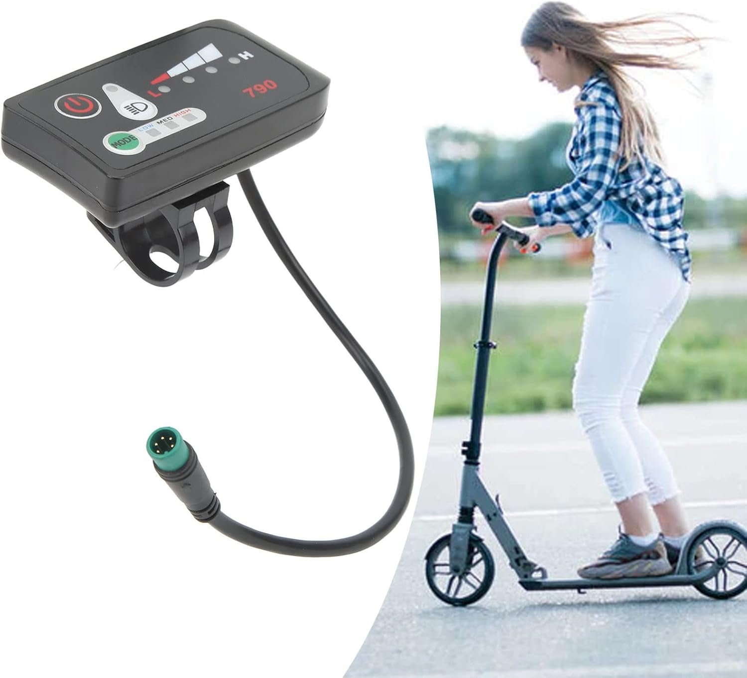 KIMISS Electric Bike LED, Panel Modification Display 790 Electric Power Display Meter with Waterproof 5P Male Plug for 22.2mm Handlebars 48V - Image 3