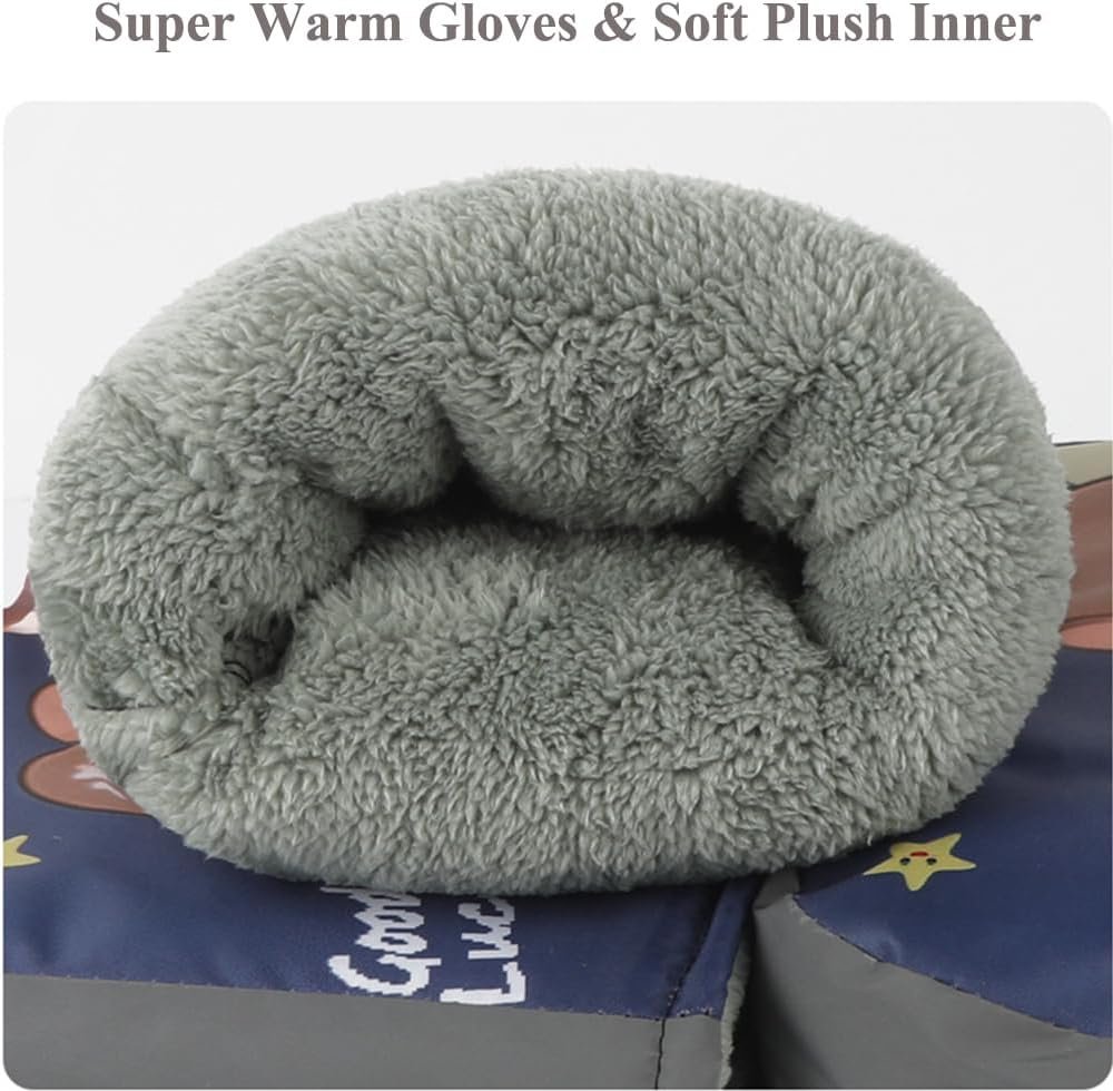 Motorcycle Handlebar Muffs Bike Gloves Waterproof Bike Motorbike Handlebar Gloves Windproof Winter Cycling Scooter Gloves Thick Fleece Thermal Motorbike Handle Hand Warmer Guard with Reflective Strip - Image 2
