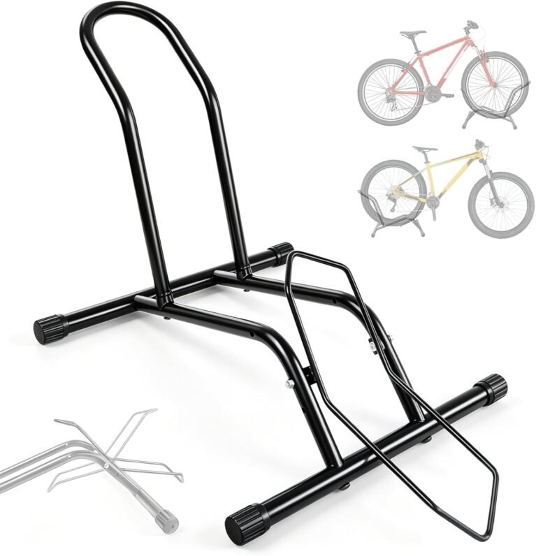 Bike Floor Stand,Freestanding Bicycle Storage Rack Indoor Outdoor Adjustable Bike Stand for 16" to 29" Mountain/Road/Kids Bikes,Garage Parking Holder for Apartments & Homes