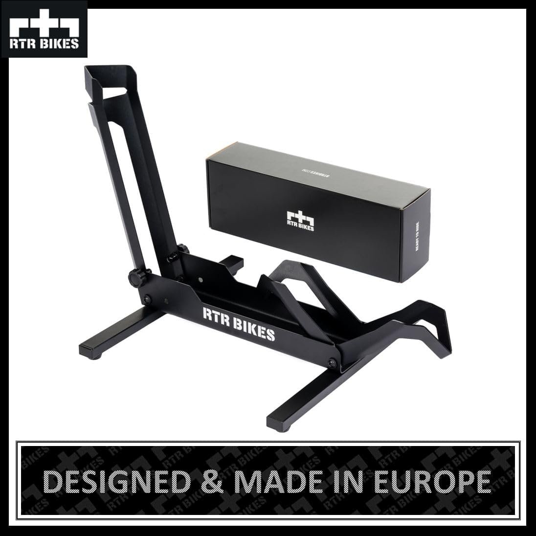 RTR BIKES Brutus Professional Bicycle Floor Stand – Heavy Duty Steel Rack for E-Bikes & MTB up to 30kg – Stable Rear Wheel Holder for 26-29" Wheels & Tyres up to 2.8" – Made in EU - Image 8