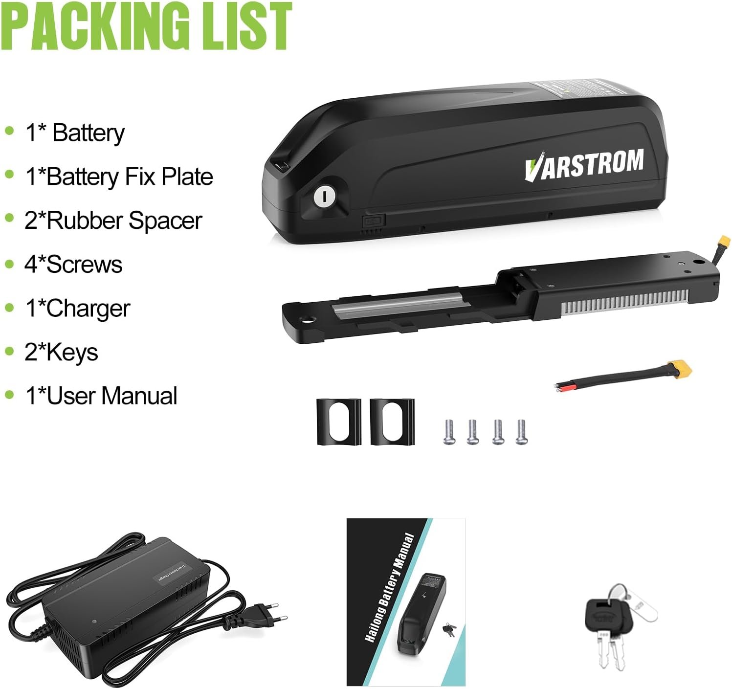 36V 15.6Ah Ebike Battery, Downtube Lithium 36V Ebike Battery with 4A Charger & USB Port, Compatible with Bafang Varstrom AW Electric Bike Conversion Kits - Image 7