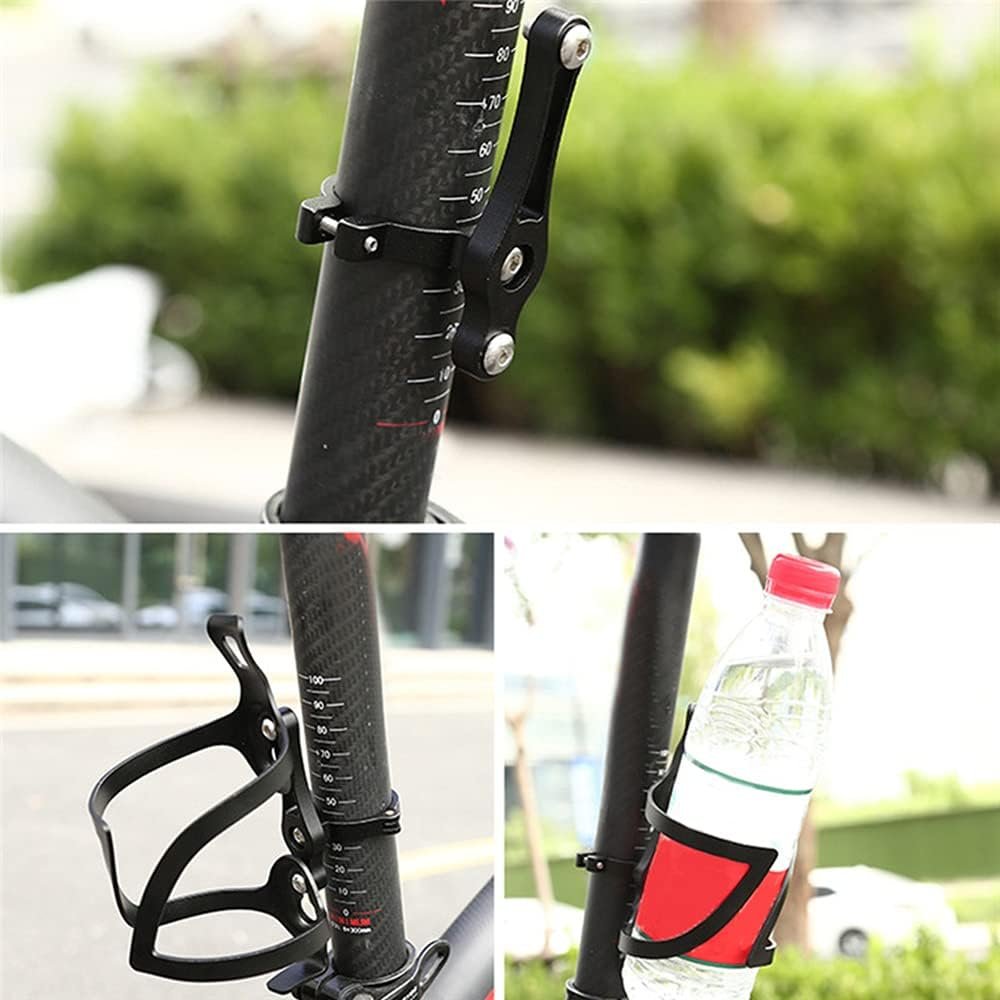 Aluminum Road Bike Bottles Cage Mount Adapter Water Bottle Cage Clamp Mount Bicycle Bottle Holder Bracket,Easy to Install on Handlebar Seat Post for Baby Stroller(Bilateral Fixation) - Image 8