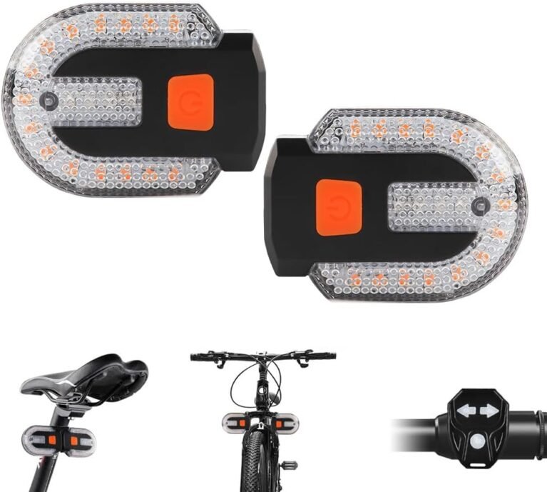 Bike Tail Light with Turn Signal, Split Bicycle Rear Lights Wireless Remote Control USB Rechargeable Turn Signal Bike Taillights for Cycling, Cyclist Safety Warning Bike Light 5 Mode