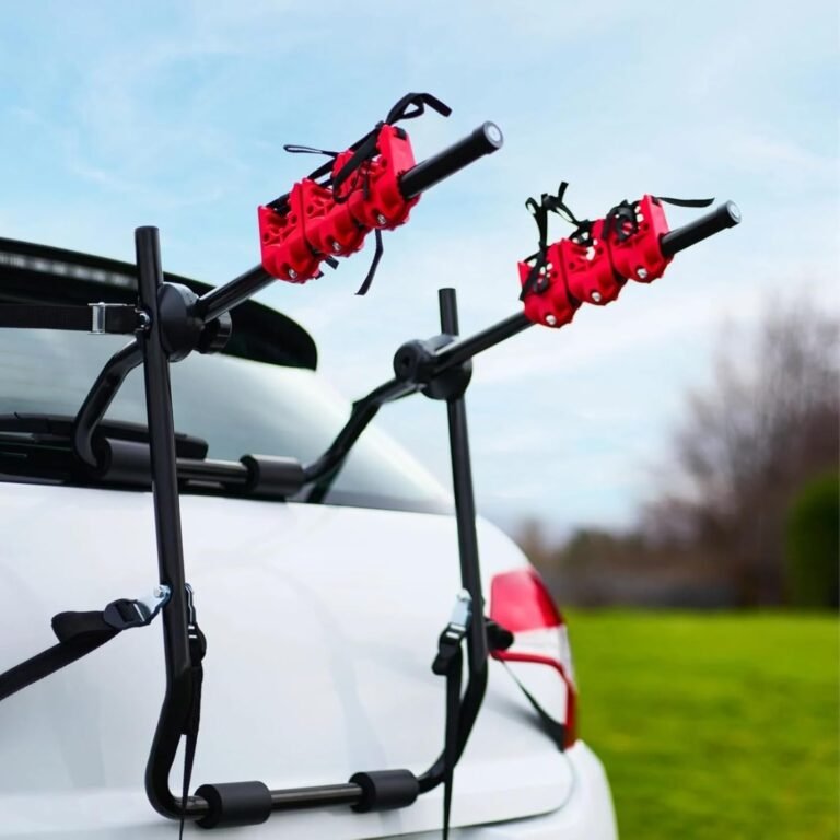 Shield Autocare 3 Bike Rack Car Bicycle Boot Holder, Black | Secure Foldable, Universal Cycle Carrier, Trunk Mounted, Suitable for Saloons Hatchbacks Estates 4x4 & SUV's