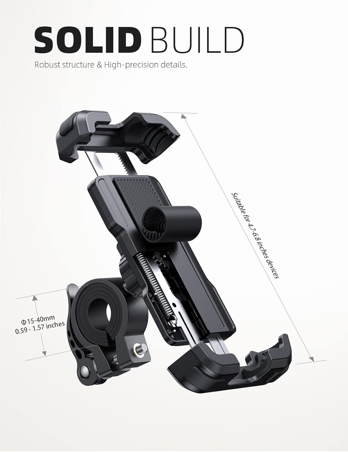 Lamicall Mobile Phone Holder Bicycle, Mobile Phone Holder Motorcycle - Universal 360° Bicycle Holder for iPhone 17 16 15 14 Pro Max Plus Air, 13 12 Pro Max Mini, 11, Xs Max, XR, X, 8, Samsung S25 - Image 6