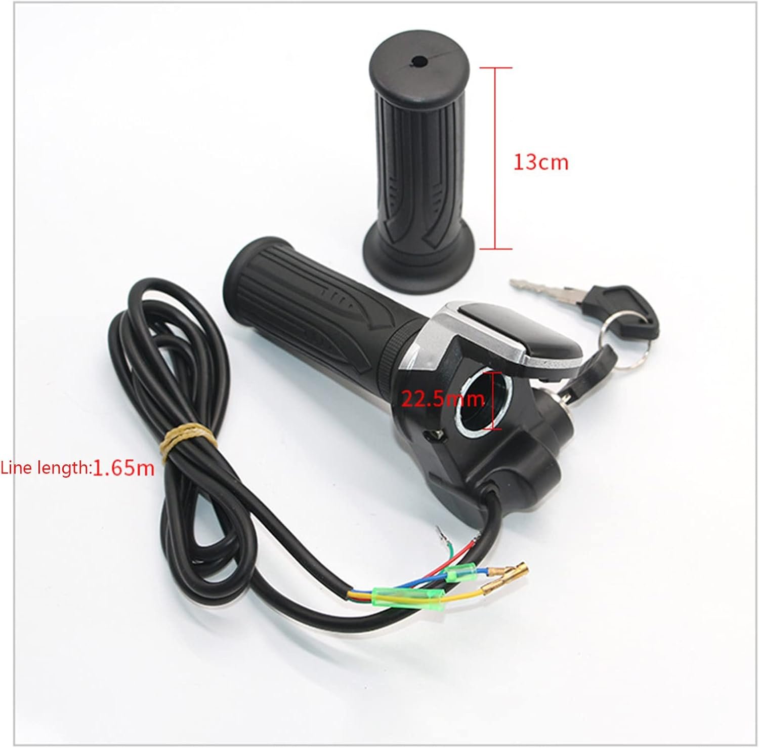 WMLBK Electric Bike Throttle Grip, Half-Twist Throttle, Accelerator Throttle Handle with LED Power Indicator Key Lock for Electric Bikes Scooters (48V) - Image 6
