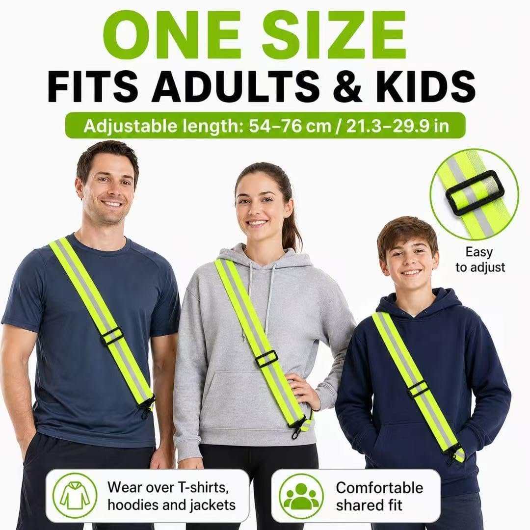High Vis Reflective Running Gear Belt, 2PCS Adjustable Reflective Sash with Clip for Night Safety, Reflectives Straps for Children Adult Biking Cycling Jogging Walking Night Safety - Image 4