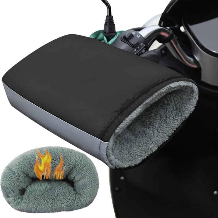 Motorcycle Handlebar Muffs Bike Gloves Waterproof Bike Motorbike Handlebar Gloves Windproof Winter Cycling Scooter Gloves Thick Fleece Thermal Motorbike Handle Hand Warmer Guard with Reflective Strip