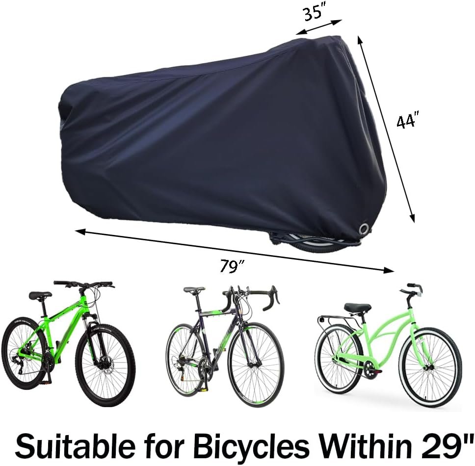 Bike Covers for 2 or 3 Bikes, 2XL Large Outdoor Waterproof Bicycle Covers with Lock Hole for Mountain Road Electric Bicycle Bikes - Image 2