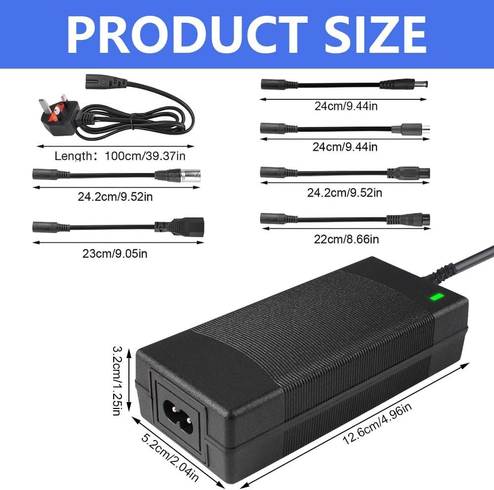 42v 2A Electric Scooter Charger,Hoverboard Charger with 6 Connections, Fast Charging Electric Bike Chargers for Li-Ion Battery, for Mobility Wheelchair, Bike, MobilityScooter - Image 2