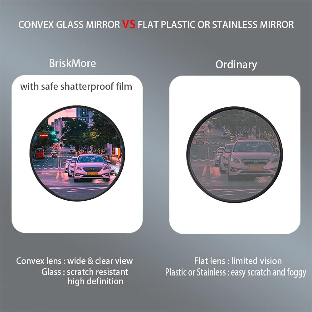 BriskMore Bike Mirrors, HD Glass Convex Lens Bicycle Rearview Mirror, 2PCS Safe Cycling Rear View Mirror - Image 3