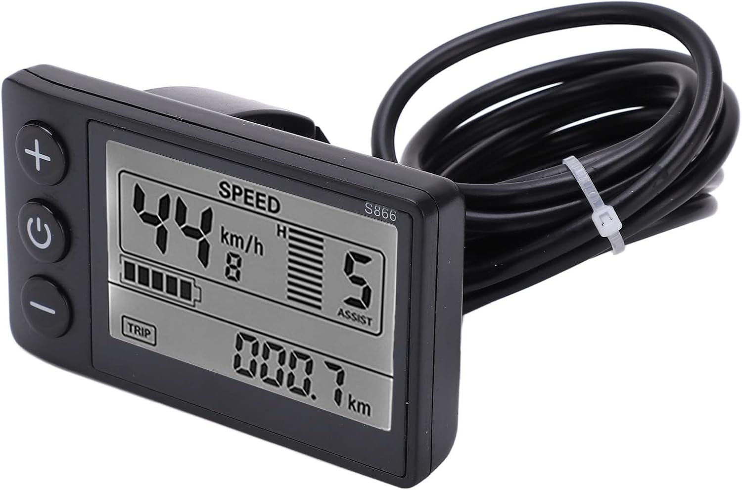 S866 Bike Computer, Electric Bicycle Display LCD Meter, 24V 36V 48V Electric Scooter Control Panel with SM Plug, Bike Speedometer Odometer, for 22.2mm/0.9in Handlebars - Image 9