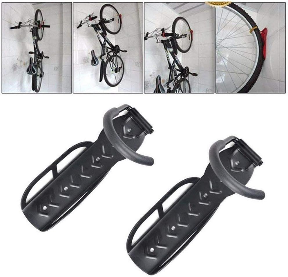 Bicycle Holders Home Storage Rack Wall Mounted Hanger Hook 2 PCS (Black)