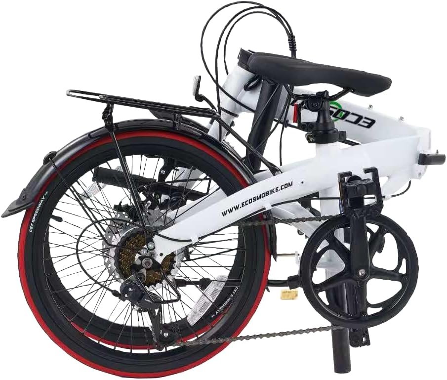 ECOSMO 20" Lightweight Alloy Folding City Bicycle Bike, 12kg, Made with 7 SP SHIMANO Gears, Small fold up size - 20AF09 - Image 2