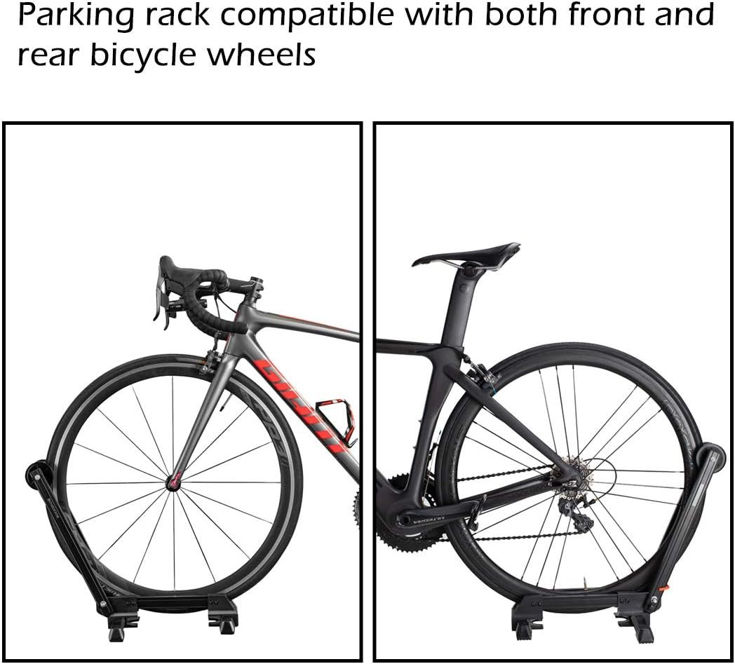 ROCKBROS Foldable Bike Stand Portable Bicycle Storage Holder Floor Parking Rack Aluminium Alloy Easel Park and Repair for MTB Road Bike Ebike Black - Image 6