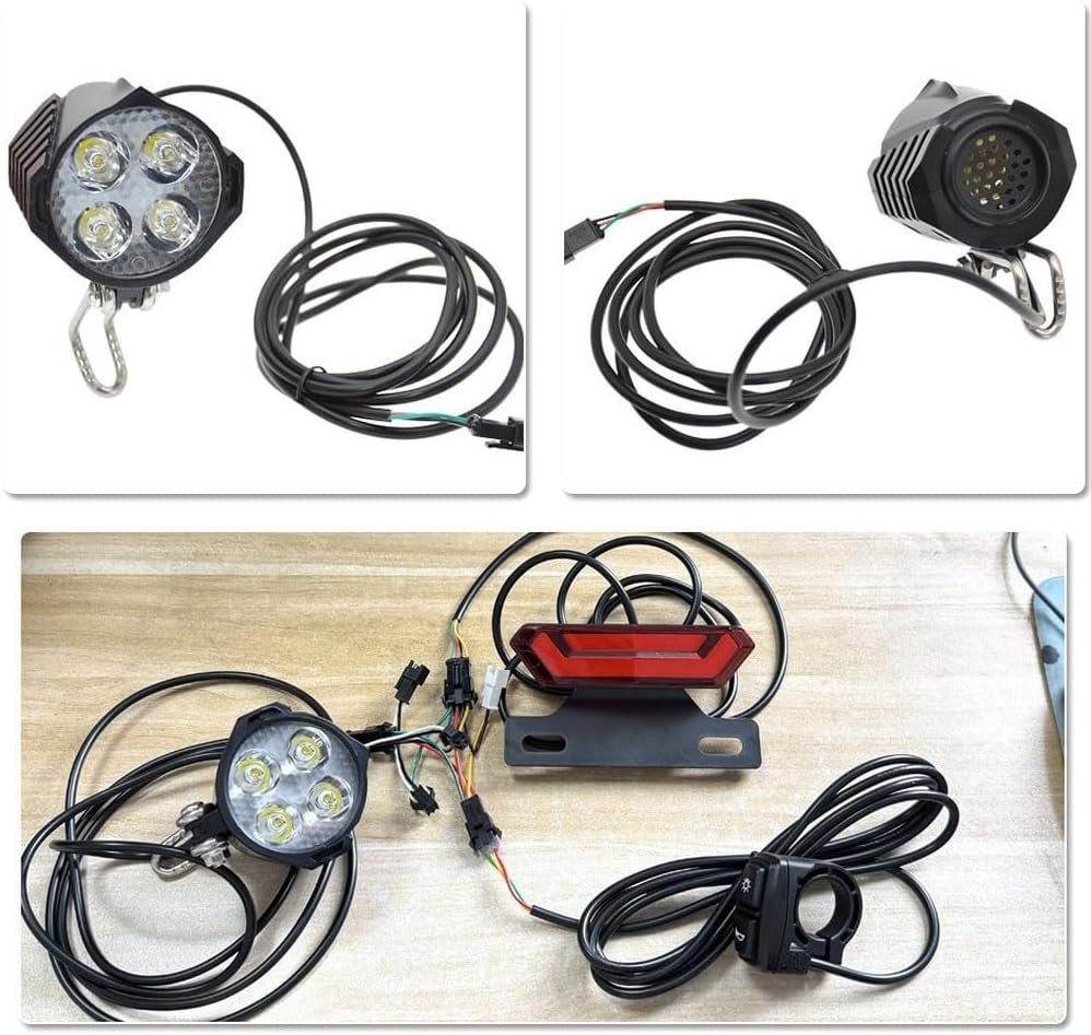 Electric Bicycle Lighting Kit 24V-48V, Electric Bike Light Kit with LED Headlight, Rear Taillight, and User Control Switch for Enhanced Riding Safety - Image 8