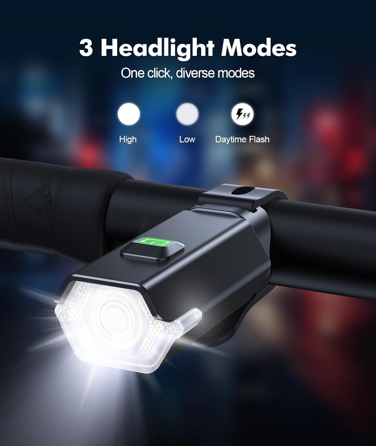 CIRYCASE Bike Lights Front and Back, 3+6 Modes Bicycle Lights with Side Warning Light, Rechargeable & IP65 Waterproof Cycle Light, CyclingLights Headlight and Rear for Road Riding, Easy to Install - Image 2