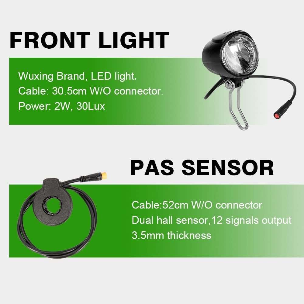 YOSE POWER 26''/28''(700c) ebike 36V250W Front Motor Bicycle E-Bike Hub Conversion Kit with Integrated controller Hailong Plus 36V 15.6Ah Battery/ 36V13Ah with Rear Carrier Battery - Image 5