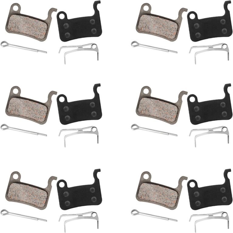 6Pairs Resin Bicycle Bike Brake Pads, Resin Semi-Metal Bicycle Disc Brake Pads, Noise-Reducing Bike Brakes Compatible with Shimano Deore XT XTR LX SLX Hone Alfine Saint Disc Brake
