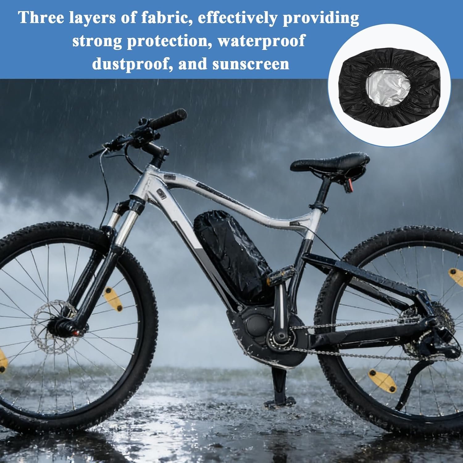 Ebike Battery Bag Waterproof, Protective Ebike Battery Cover With High Elasticity Fitting, Durable Electric Bike Accessories, Dustproof Protection, Universal Fit Ebike Batteries(48x19x24cm) - Image 5