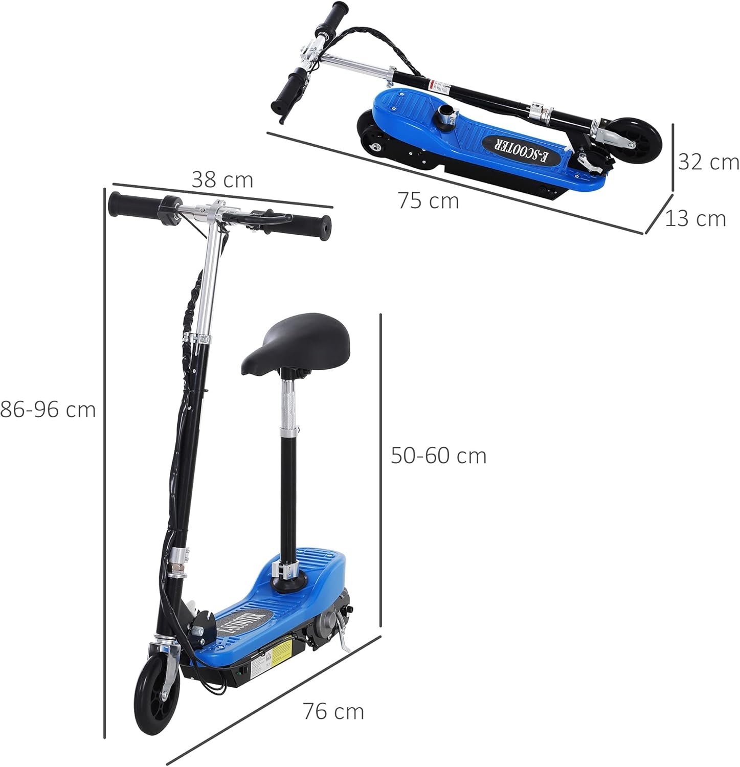 HOMCOM Electric Scooter for Kids, Foldable Ride On Powered Scooter with 120W Motor, Top Speed 10 KM/H, Maximum Range 8 KM - Image 7