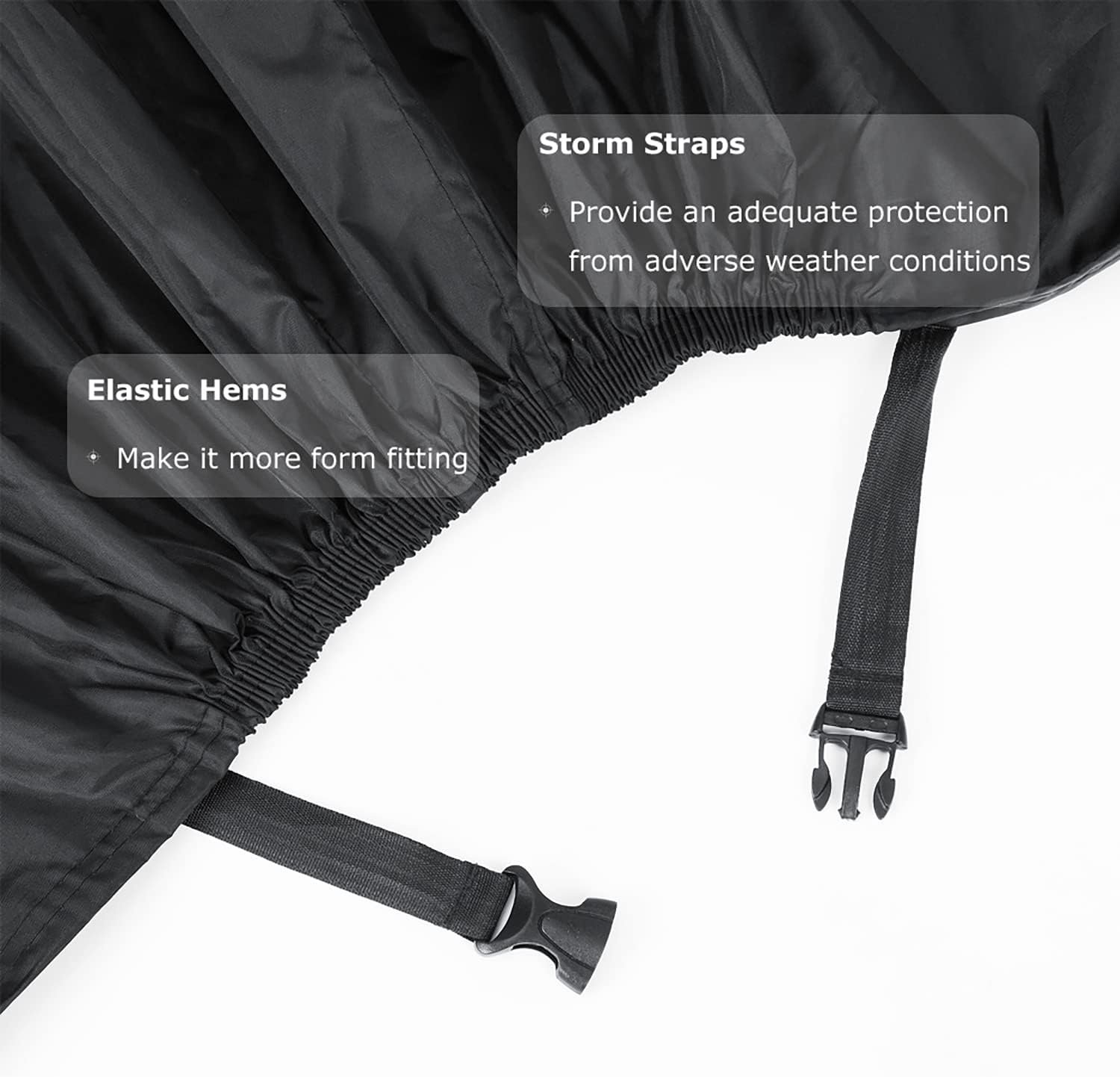 BEEWAY Bike Cover, Waterproof Bicycle Cover Indoor Outdoor Storage - 210T Nylon with Pu Coating, Safty Straps, Lock-holes, Fits for Most Bikes up to 29" - Image 6