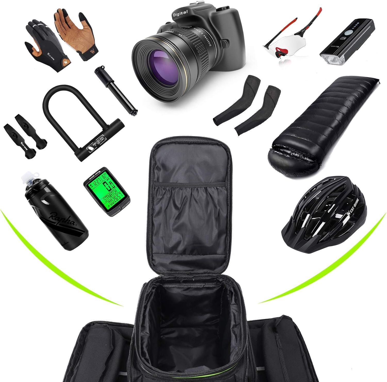 35L Bike Storage Bag Double Side Pannier Bags,Waterproof Cargo Rack Pack Saddle Bag Shoulder Bags with Rain Cover for Riding ,Multi-function Bicycle Rear Seat Trunk Panniers Pouch Cycling Accessories - Image 8