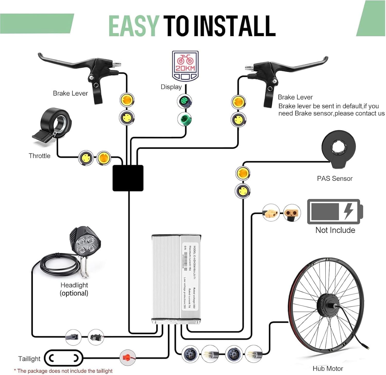 BAFANG 48V G020 G0900 Ebike Conversion Kit - Rear Hub Motor 26" 27.5" 28" 29" 700C 20" - Rear Wheel Electric Bike Conversion kit with Optional Battery Display for City Mountain Bike MTB - Image 7