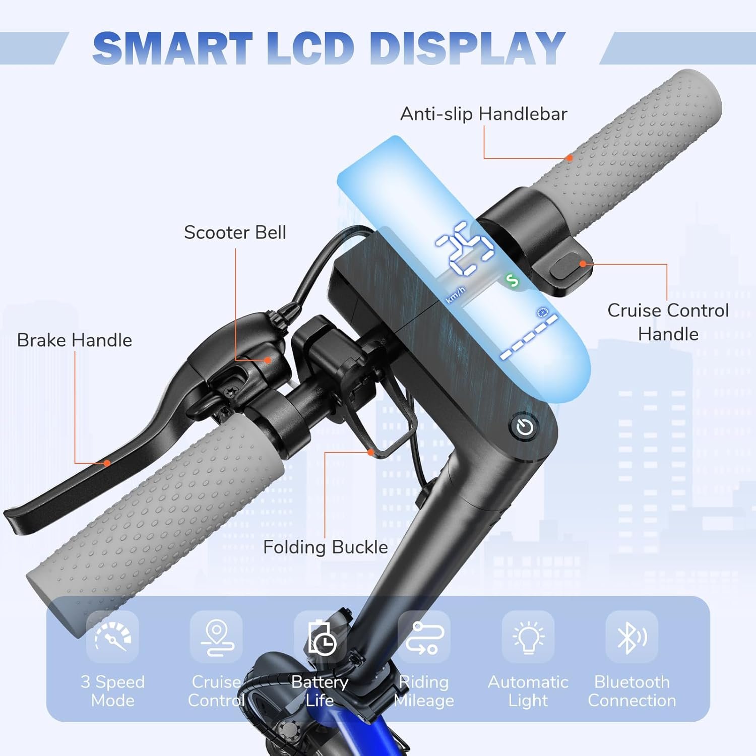 ApexSurge Electric Scooter for Adults,10" Solid Tires,350W Powerful Motor and Max 35/45KM Long Range,Top Speed 25KM/h,Dual Brake Stystem E Scooter, Lightweight and Foldable,APP Control,Max Load 120KG - Image 4
