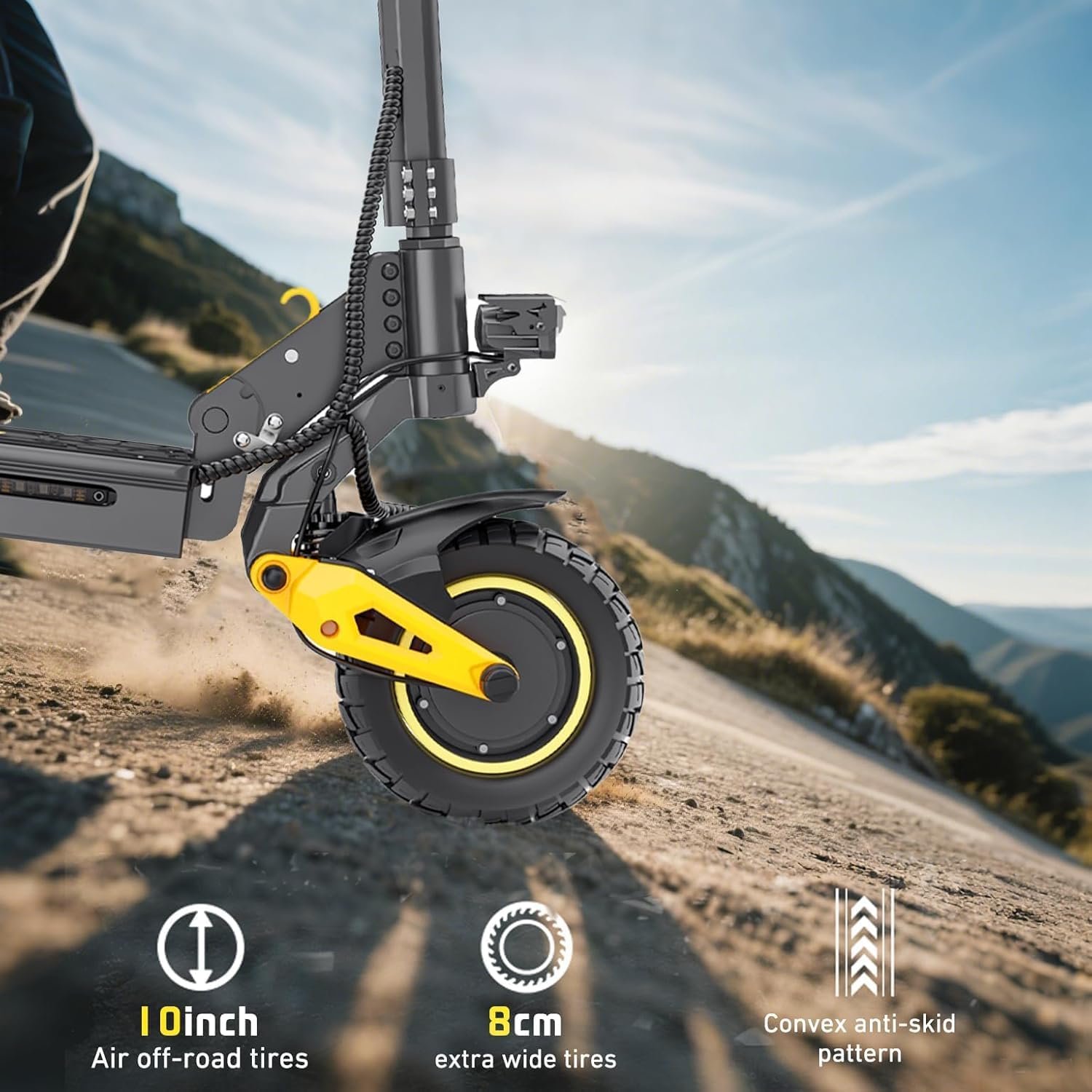 iENYRID Electric Scooter, 50-60Km Long Range, Escooter Adults, 20.8Ah Battery,Adjustable Height,Dual Braking System and Shock Absorption,10 inch Off-Road Tyres - Image 3