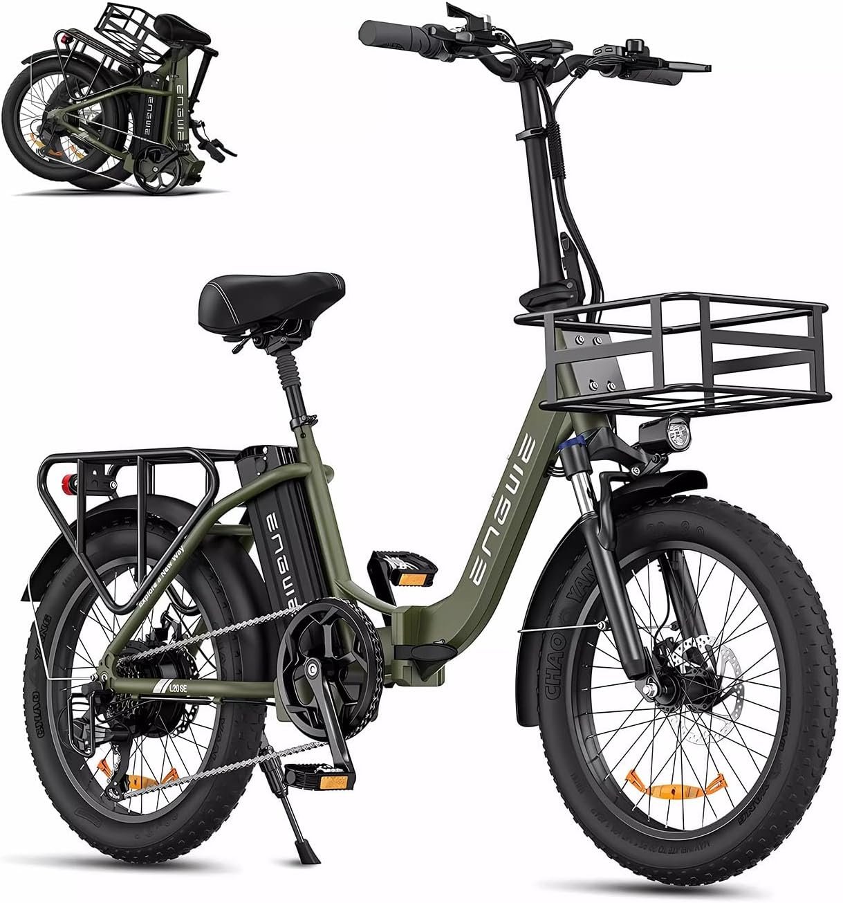 ENGWE Electric Bike for Adults 20" Foldable Electric Bicycle Trekking Step-through City E-Bike 36V 15.6Ah Removable Battery