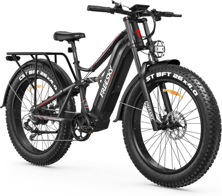 FREESKY 2026 Swift horse Ultra BAFANG Motor Electric Bike for Adults, 48V 35Ah Samsung Cells Battery Ebike 140 Miles, 26" Fat Tire Dirt Mountain E Bike, Full Suspension, UL 2849 Certified by TÜV