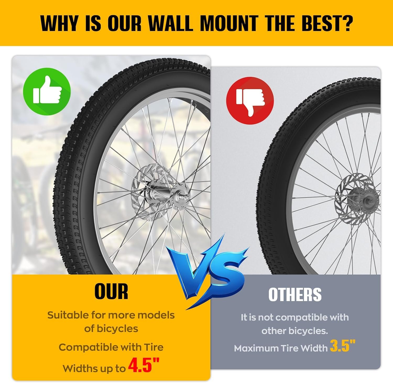 High Quality Swivel Bike Wall Mount, 160° Swivel Holds up to 110lbs, No-Lift Bike Rack Wall, Adjustable Foldable Wall Rack for Space-Saving, Fits 20"-29" Tyres,Bike Storage Rack for Garage and Indoor - Image 4