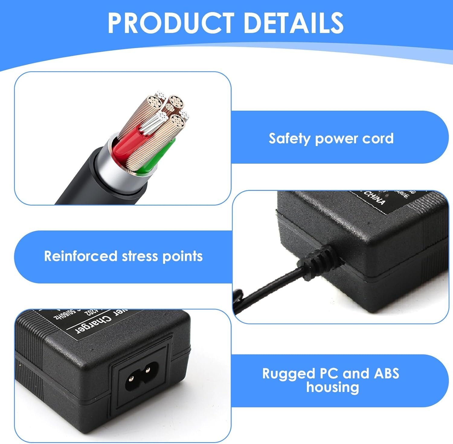 42V 2A Electric Scooter Charger Electric Bike Hoverboard Mobility Scooter Lithium Battery Charger 1 Pin DC 8mm for Xiaomi M365 Pro Pro 2 Mi 3 1s Pure Segway Ninebot G30 ES1 ES2 ES3 ES4 E45E E22E E25E - Image 3