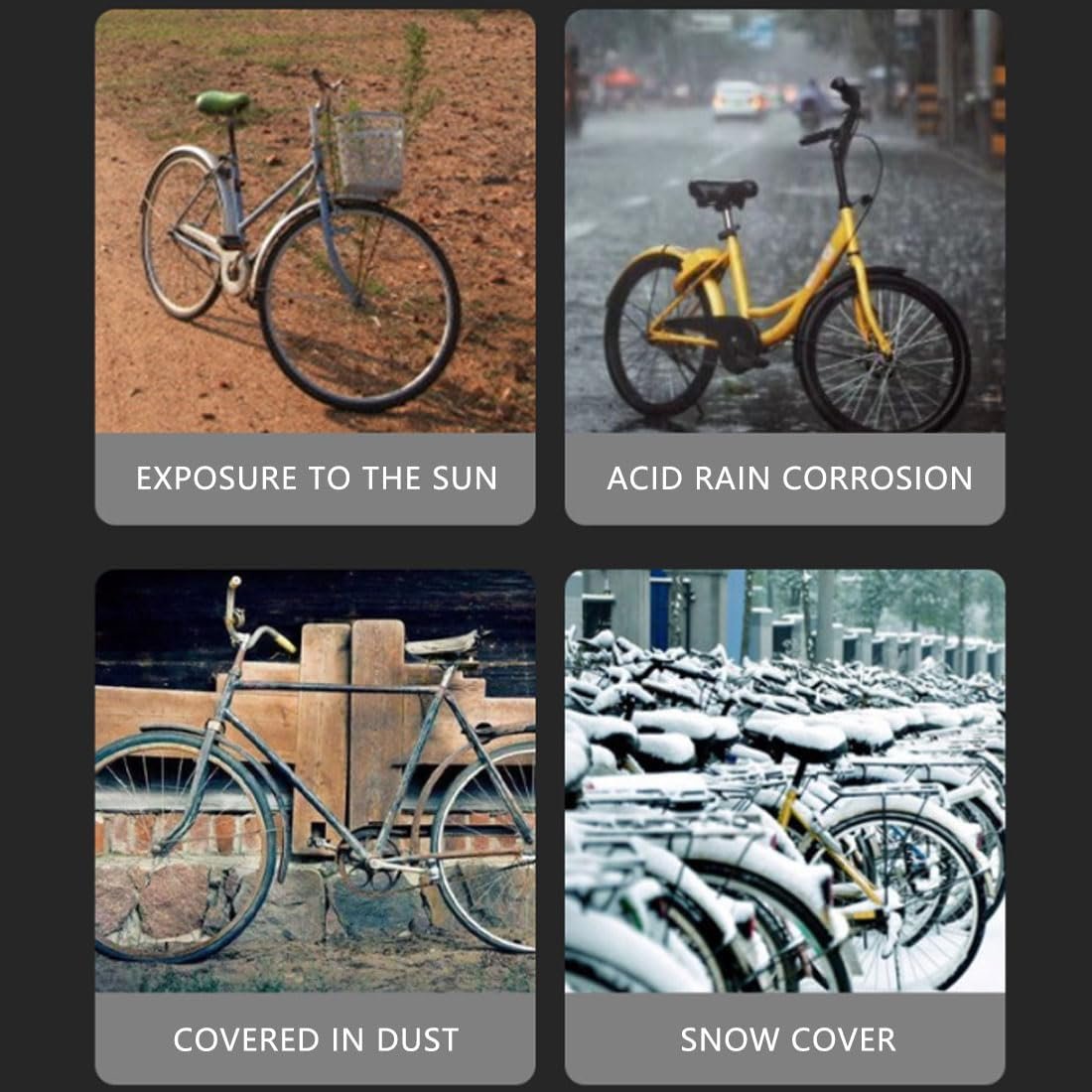 1PCS Bike Cover,Waterproof Outdoor Bicycle Cover,Nylon,Anti Dust Rain UV Protection Cycle Cover Waterproof Outdoor for Mountain Road Bike - Image 4
