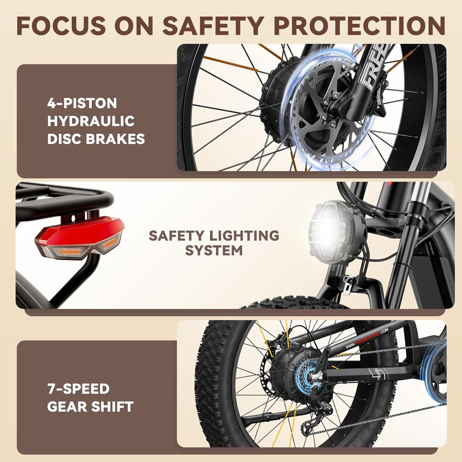 FREESKY Dual Motor Electric Bike for Adults, 48V 30Ah Samsung Cells Battery 190KM Long Range AWD Mountain E-Bike, 26" Fat Tire Electric Bicycle Full Suspension & Hydraulic Disc Brake Warrior Pro - Image 5