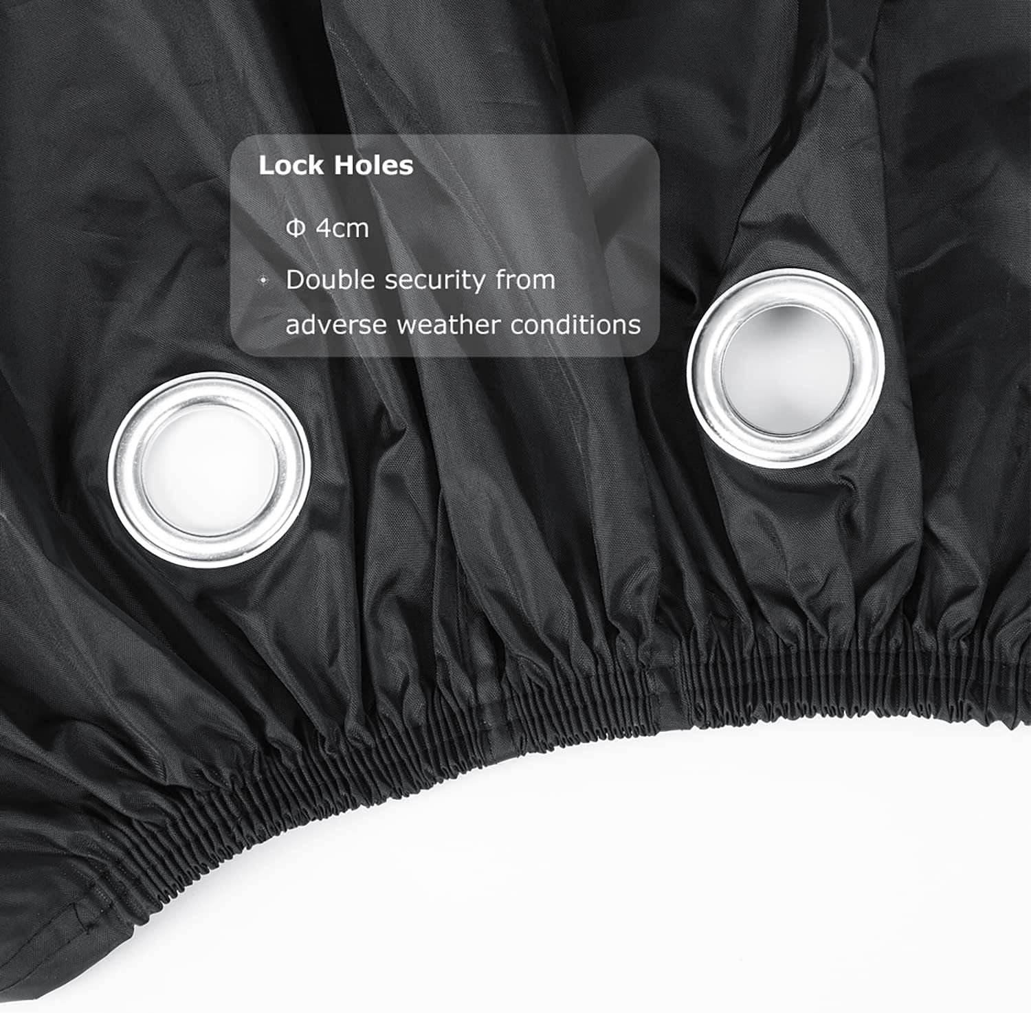 BEEWAY Bike Cover, Waterproof Bicycle Cover Indoor Outdoor Storage - 210T Nylon with Pu Coating, Safty Straps, Lock-holes, Fits for Most Bikes up to 29" - Image 7
