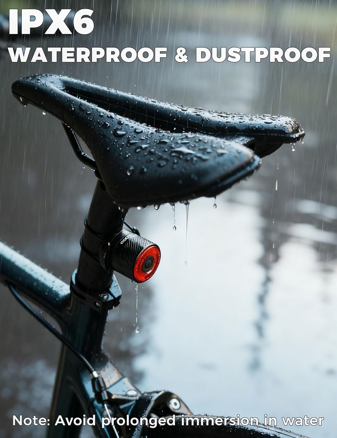 ROCKBROS Bike Tail Light Rear Rechargeable Bicycle Taillight Ultra Bright Bike Back LED Smart with 4 Modes IPX6 Waterproof for Safety, Warning, MTB, All Bikes Night Safety - Image 6