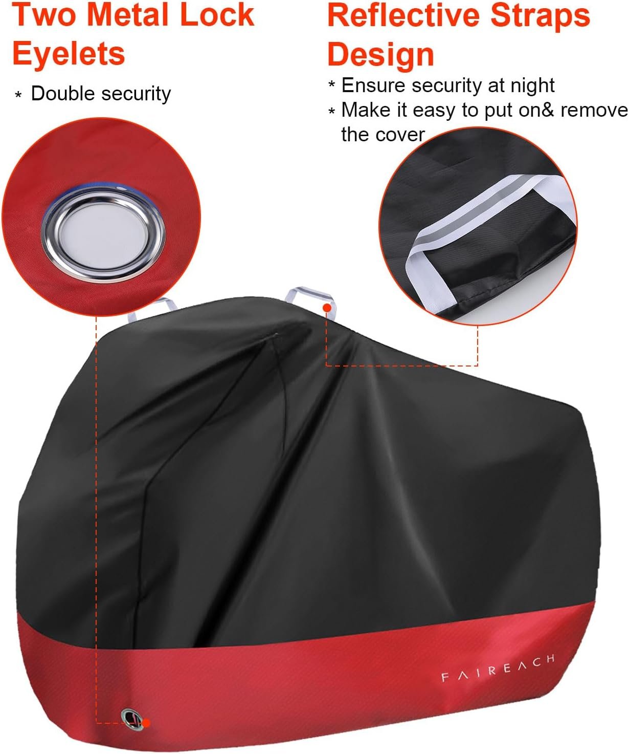 Bike Cover Waterproof Outdoor, 210D Premium Fabric Bicycle Cover, Anti Dust Rain Snow UV, Bike Rain Cover for Mountain, Road & Heavy Duty Bikes with Lock Holes & Storage Bag - Image 4