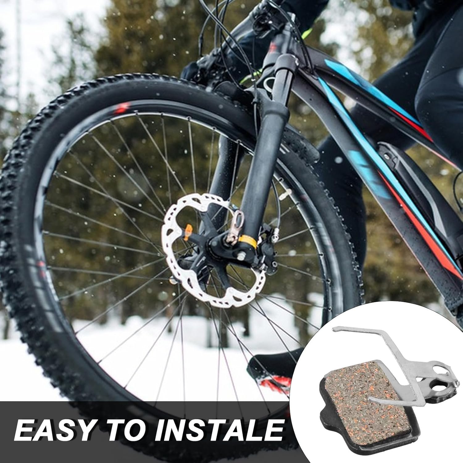 4 Pairs Bike Brake Pads for Bicycle Disc Brake Pads, Resin Mountain Bike/Scooter/MTB Brake Pads - Compatible with Shimano Brake Pads, Tektro, M575, MT200, M525, M495, M486, M485, M475, M505 - Image 4