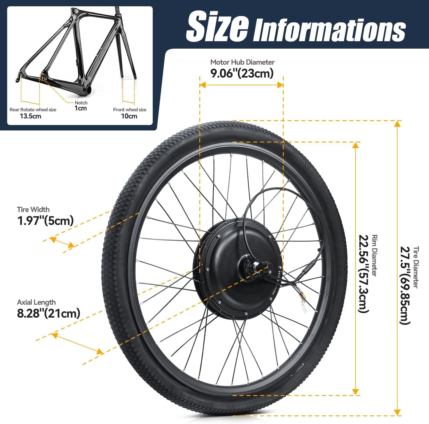 48V 27.5'' 30A Controller Rear wheel Electric Bikes Conversion Kit Hub Motor, Electric Bicycle Motor,E-bike Cycling Hub with Controller, Bike Bicycle Conversion Tool Kit 7-speed Cassette,SW900 Screen - Image 6