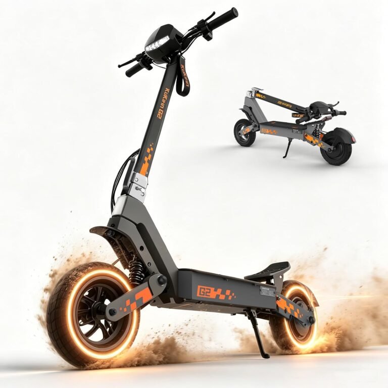 KuKirin G2 Electric Scooter for Adults, 10-Inch Off-Road Vacuum Tyres, Dual Spring Suspension, 55km Long Range, Folding Scooter with Dual Brakes & Touch Display