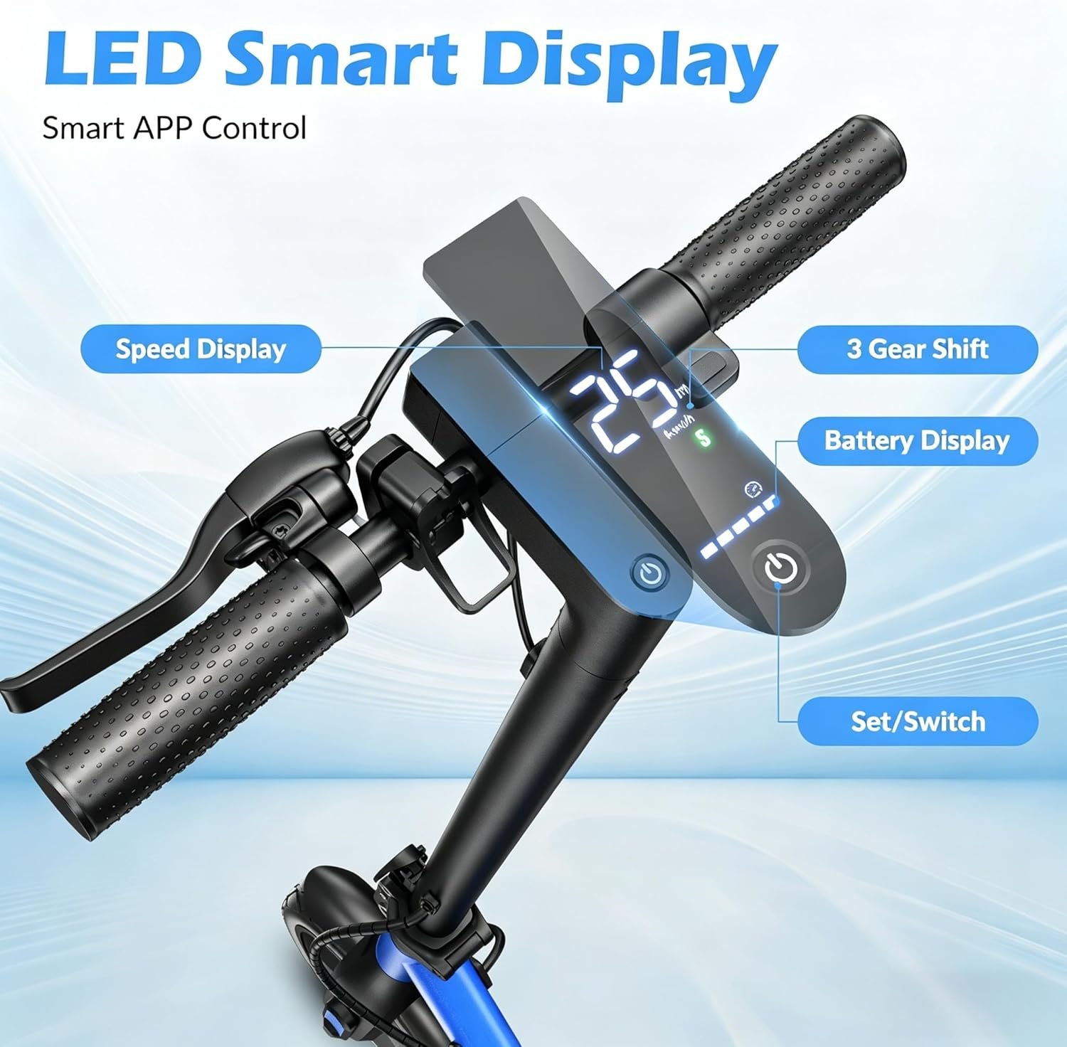 Electric Scooter, 350W/500W Motor, 8.5" 10" Tires, 25Km/H, 20/33/35/50Km Long-Range, E-Scooter for Adults with Dual Suspension and Dual Lighting System, Smart APP Control - Image 3
