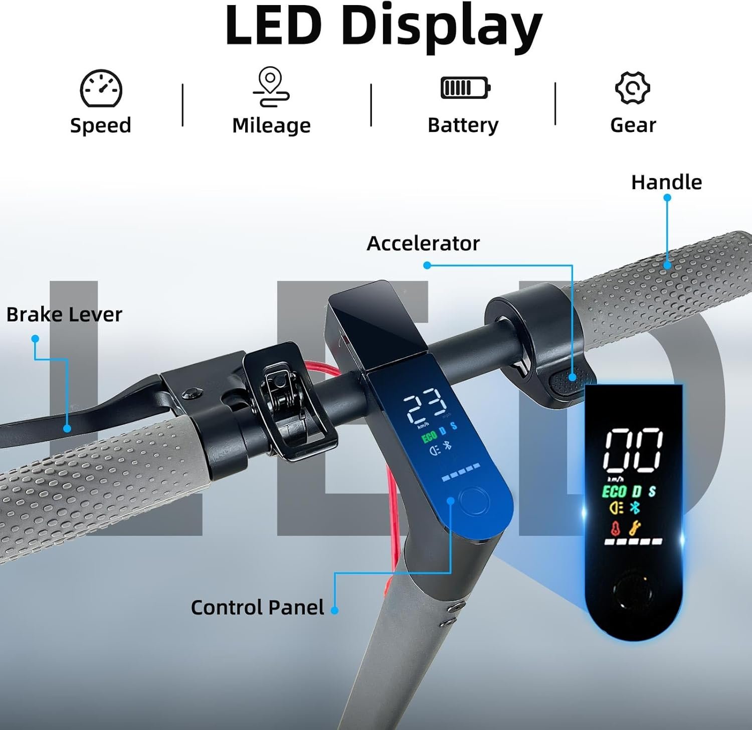 Electric Scooters Adult, 8.5/10Inch Electric Scooter, 3 Speed Mode, Foldable Electric Scooters with App, 25-30km Range, Double Braking Escooter,e Scooter for Adults Teens Gifts - Image 4
