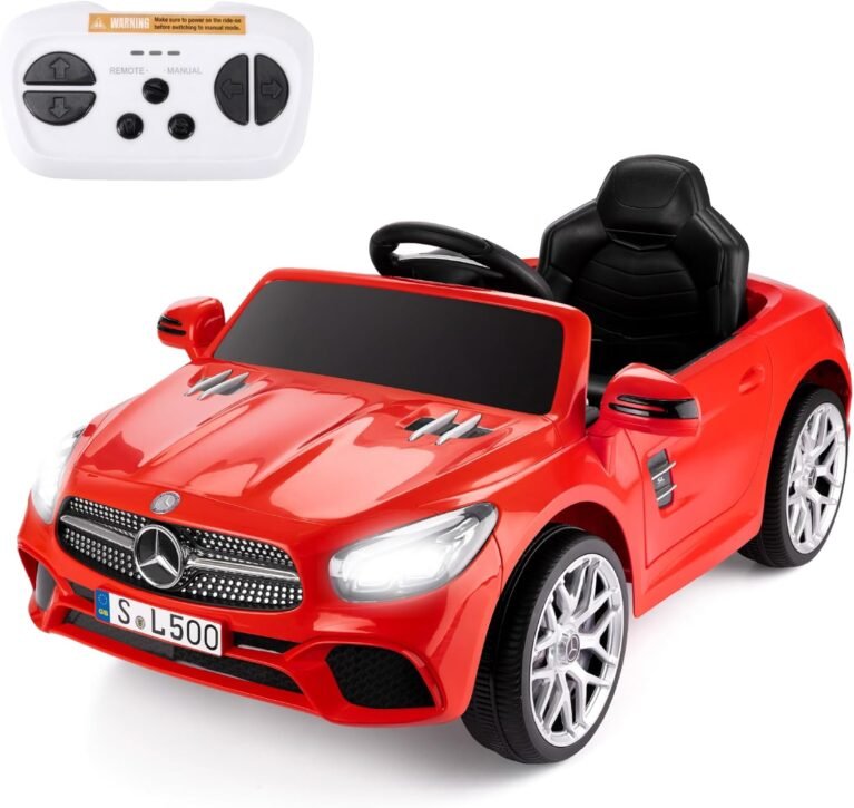 Xootz Mercedes- Benz SL 6v Ride On Car for Kids, Licensed Electric Car with Remote Control, Working Headlights and Opening Doors for Ages 3+ Red