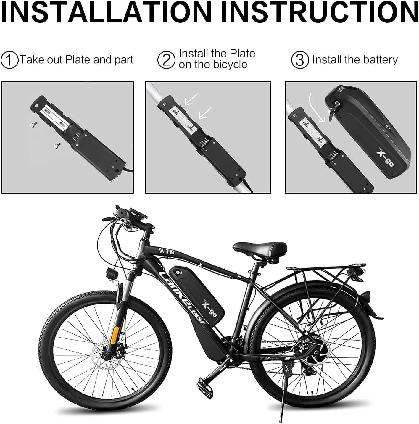 X-go Ebike Battery Hailong Electric Bike Battery Lithium Battery Pack Replacement with 2A Charger, USB Port for Adults Sports Electric Bicycle Motor to 1000W 750W 500W 350W (36V 10AH 4Pin NO usb) - Image 6